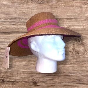 New with Tags Stylish Brown and Pink Women's Summer wide brim Sun Visor Hat